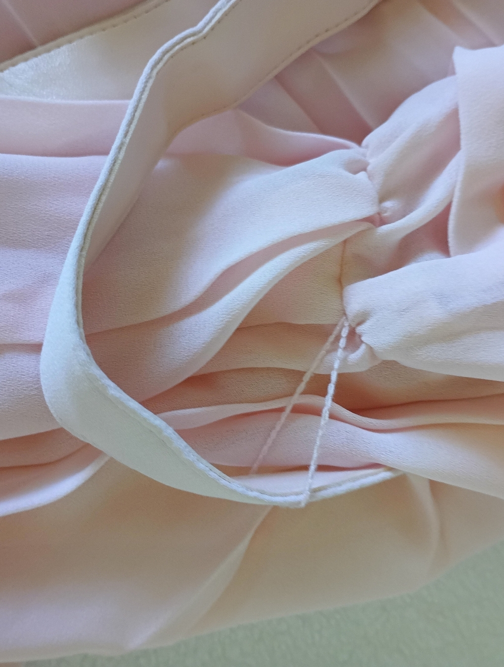 VTG Seret Dress Early 80’s 90s light pink sheer midi length sz 14 button back. - Picture 15 of 16